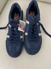 NEW Women Skechers Originals Air-Cooled Memory Foam Sneakers Leather/Blue Sz 10