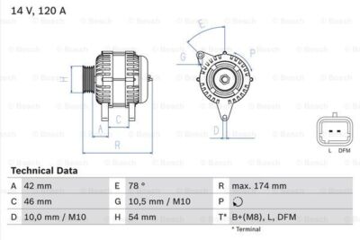 Bosch 0 986 049 091 Alternator for Citroen Peugeot Peugeot (DF-PSA)