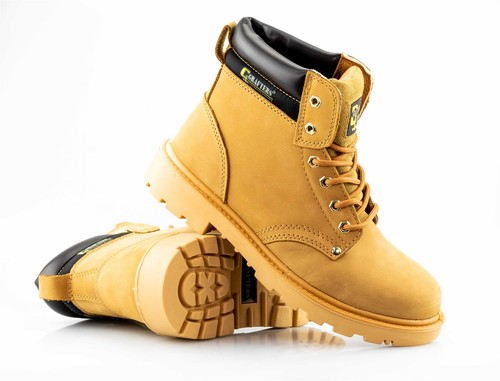 Men's Steel Toe Safety Boots – Leather Ankle Work Boots With Slip-Resistant Rubber Sole 6 thumbnail image