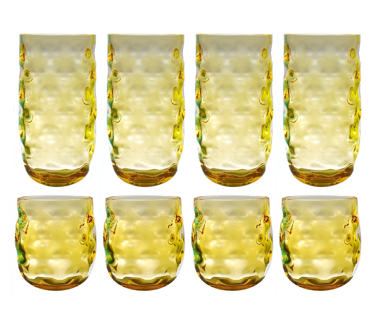 QG Colorful Acrylic Plastic 14 & 22 oz Drinking Glass Tumbler Set of 8  Yellow | eBay