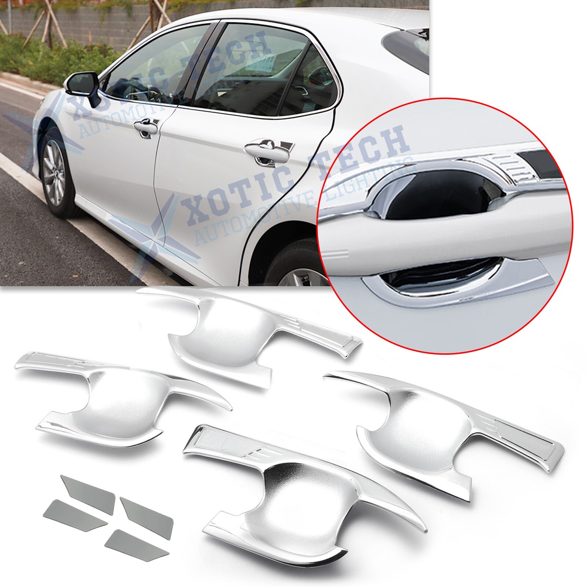 Exterior Chrome Door Handle Bowl Cover Trim Accessories For Toyota
