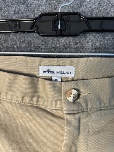 Peter Millar Pima Cotton Casual Chino Khaki Biege Pants Men's 38x29 Golf Work - Picture 4 of 12