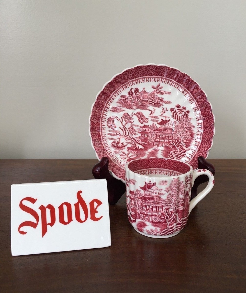 Copeland Spode MANDARIN PINK Demitasse Cup & Saucer Set | eBay