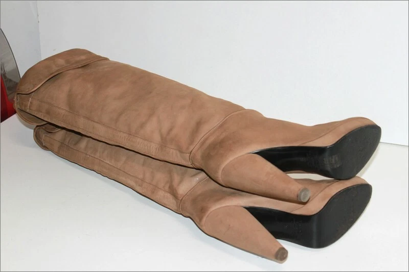 COMPTOIR DES COTONNIERS  Bottes Cuissardes Cuir Marron Clair T 38 TBE - Photo 4/4