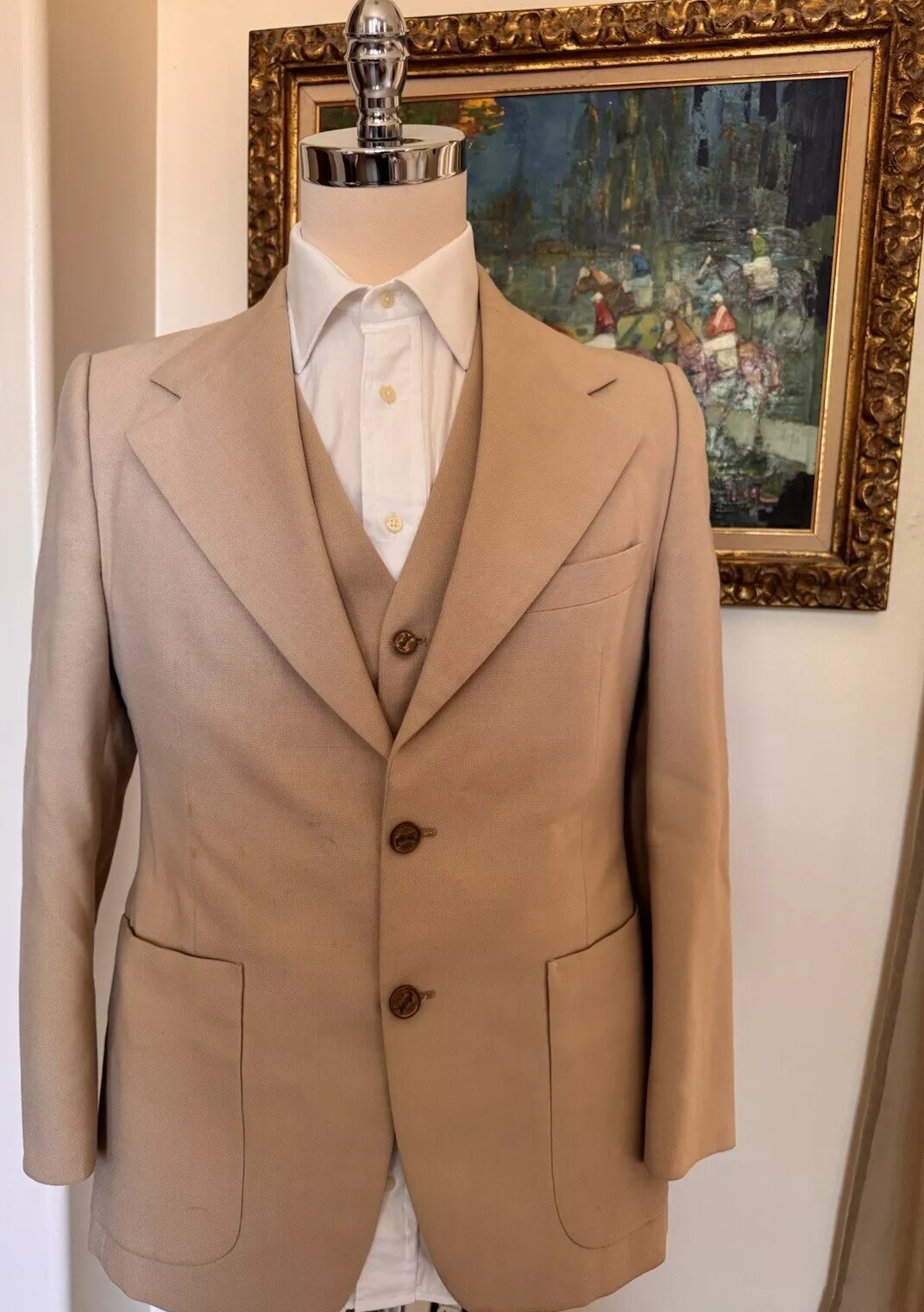 Giacca e gilet Yves Saint Laurent made in France vintage anni 70 in ecrù taglia 38