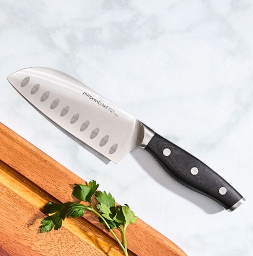 Pampered Chef 5" (13-cm) Santokumesser 1577 Profi Edelstahlmesser NEU - 第 1/2 張圖片
