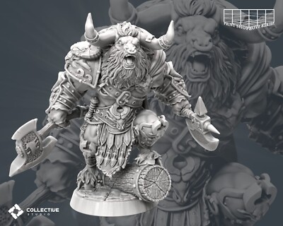 Minotaurus Axt Kämpfer Miniatur Gladiator Figur für TTRPG's wie D&D 5e