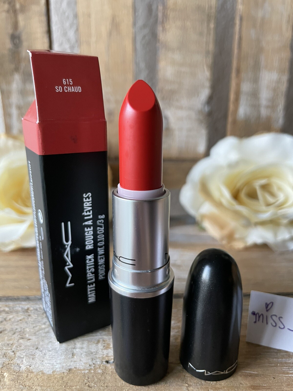 MAC MATTE Lipstick 615 So Chaud (Med/Dark Orange) 0.1oz /3g; NEW BOX