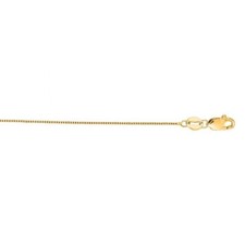 Pretty 14K Solid Yellow Gold 0.80mm Classic Box Chain Necklace - 18 Inch