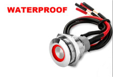 Marine 19mm 12v Waterproof Onoff Latching Push Button Switch Red Led Wwires