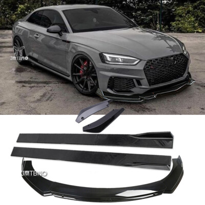 For Audi A4 A5 TT RS Car Front & Rear Bumper Lip Splitter + Side Skirt Body Kits
