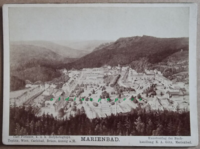 Marienbad Mariánské Lázně Ansicht Kunstverlag Götz Böhmen Kartonfoto um 1894