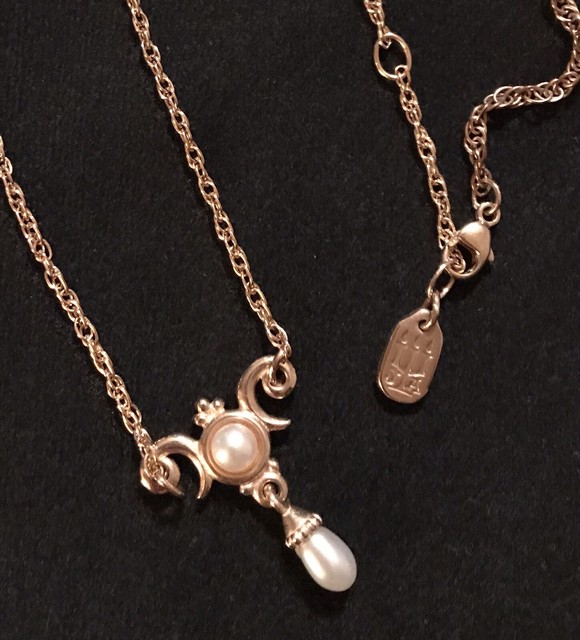 James Avery 14K Gold Pearl Victorian Necklace Rare Retired 16”18