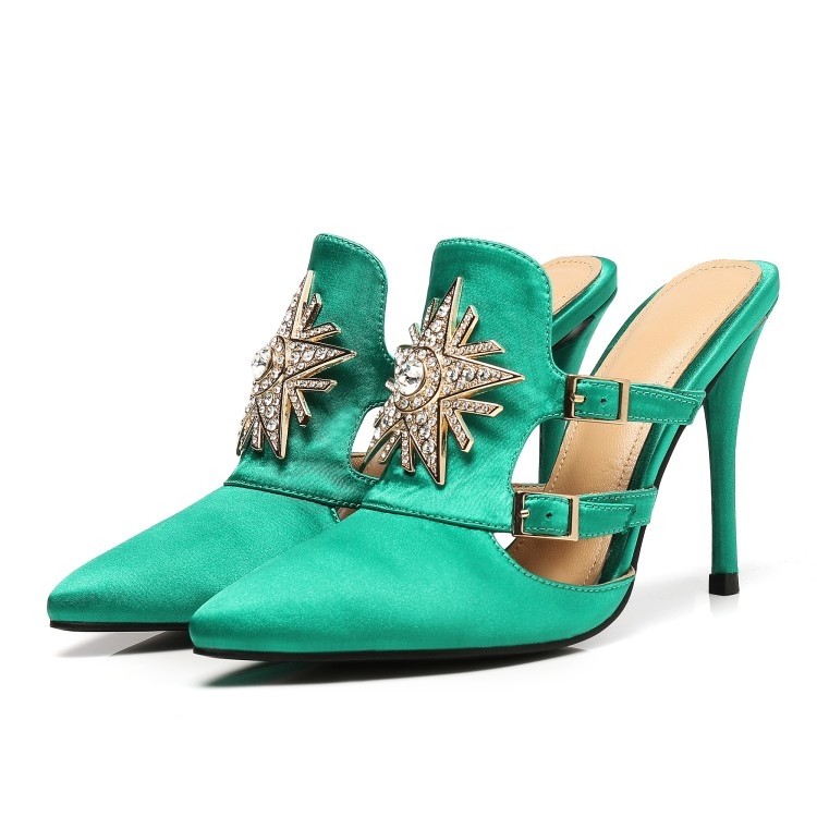 Diamantes de imitación de punto mujer para mujer punto Puntera Zapatos raso Correa Hebilla Tacón Alto Zapatillas Mulas Nuevo 3933ec Diamantes de imitación de punto mujer para mujer punto Puntera Zapatos raso Correa Hebilla Tacón Alto Zapatillas Mulas Nuevo 3933ec