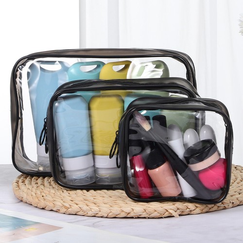 3 Pcs Makeup Storage Bag Vacation Travel Unisex Toiletry Plastic Bags - Picture 10 of 12