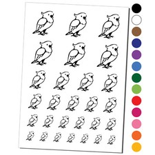 Standing Cockatoo Parrot Bird Temporary Tattoo Water Resistant Set