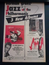 Gene Krupa Oscar Peterson Machito Rare Original Mercury Promo Poster Ad Framed!
