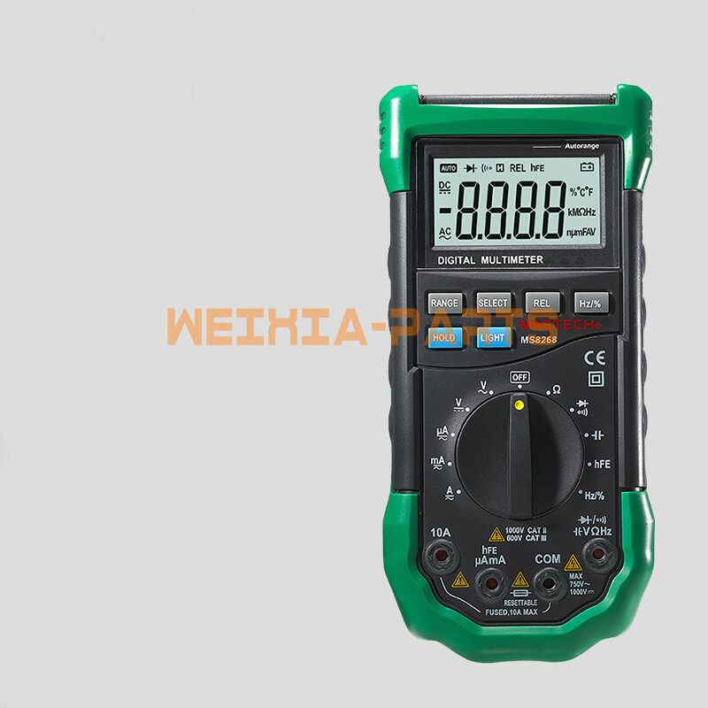 Multímetro Digital Mastech MS8268 | Rangos Automáticos/Manuales AC/DC | Pantalla LCD Grande 4000 Counts | Ideal Para Electricistas Y DIY