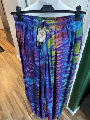 Kathmandu Imports Women's Tie Dye Parachute Pants in Purple Multi ONE SIZE BNWT