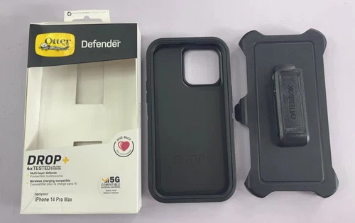 New Otterbox Defender Series Case With Holster For iPhone 14 Pro Max Only Black - Picture 2 of 2