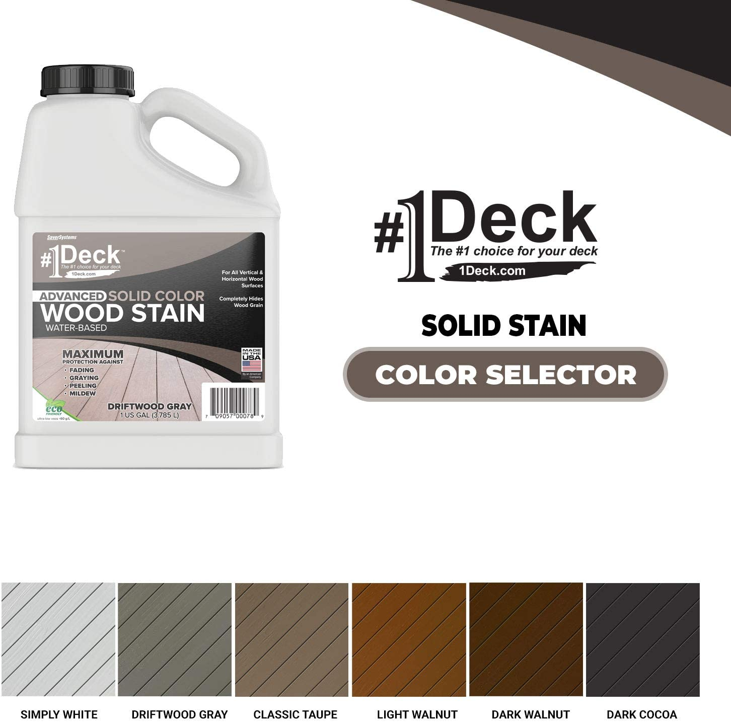 1 Deck Wood Deck Paint and Sealer Advanced Solid Color Deck Stain for Decks, eBay