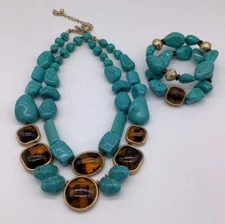 Chico’s “Jasmine ”  Double Strand Necklace & Bracelet Set NWTS