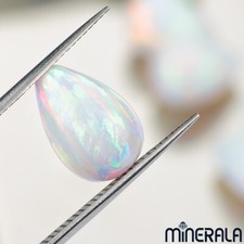 WHITE LAB CREATED SYNTHETIC OPAL DROP SHAPE HALF DRILLED 4x6mm-10x17mm WP0271E