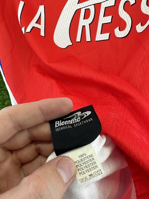 Maillot Cyclisme Biemme La Presse – Taille XL (5), Manches Courtes, Rouge Blanc Bleu