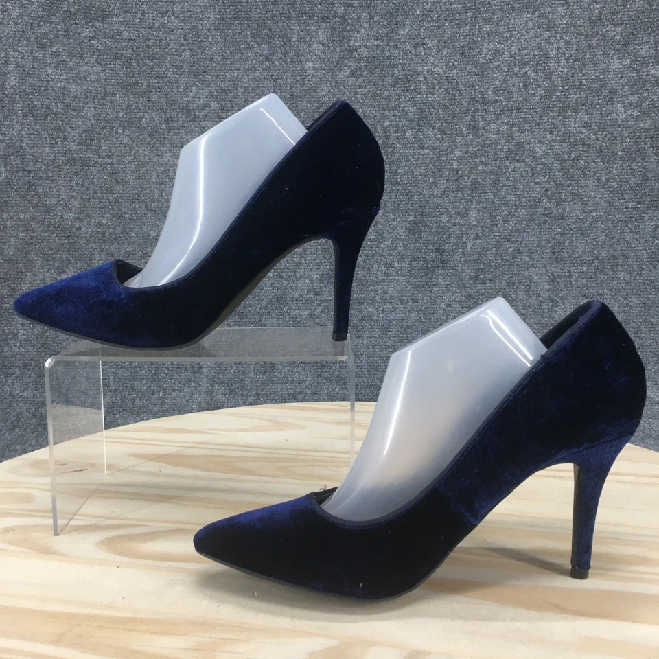 Apt.9 Heels Womens 7.5 M Pump Blue Textile Slip On Pointed Toe Stiletto Heels - Image 2 of 4