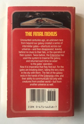Star Trek The Final Nexus #43 Paperback Book Novel - Picture 2 of 4