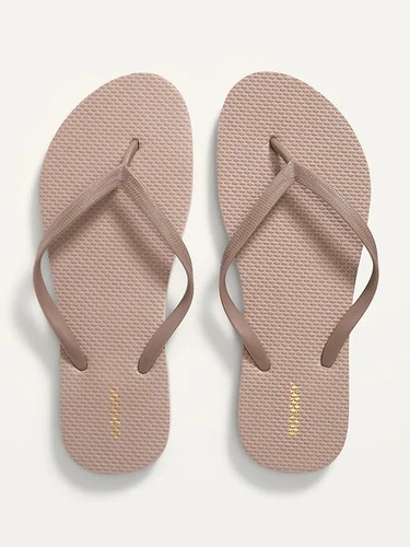 NEW Old Navy Plant-Based Flip Flops Sandals Black White Pink Gray Stripe Women - Picture 7 of 19