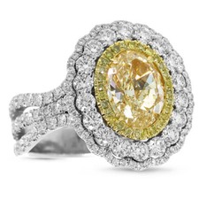4.94Ctw Oval Yellow Citrine Gemstone Round Cz Side Stone Royal Engagement Ring