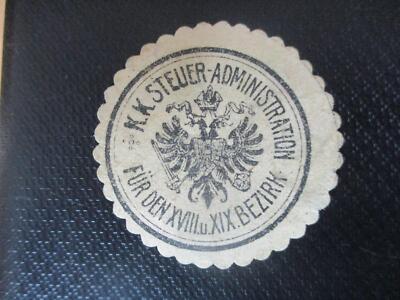 (3276) Siegelmarke - K.K. Steuer-Admin. für VIII, u. XIX. Bezirk Wien