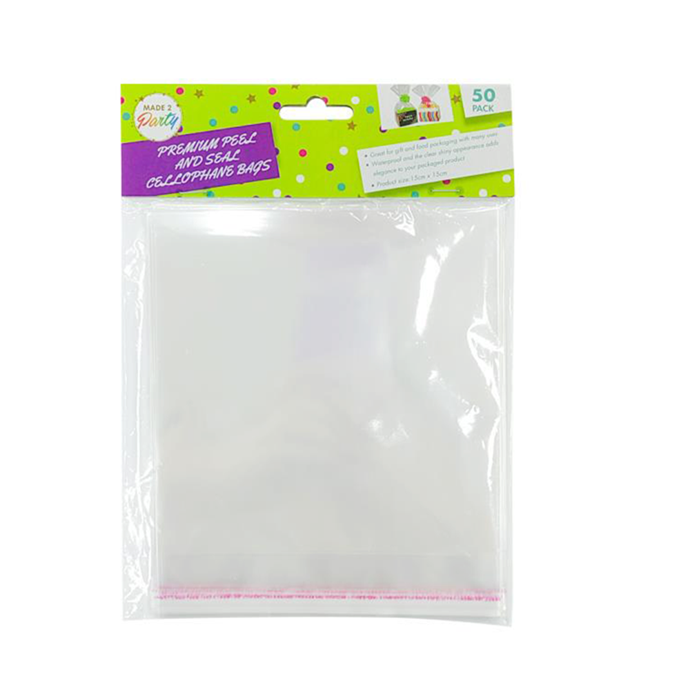200Pcs Cellophane Bags Resealable Peel & Seal Adhesive Party Opp