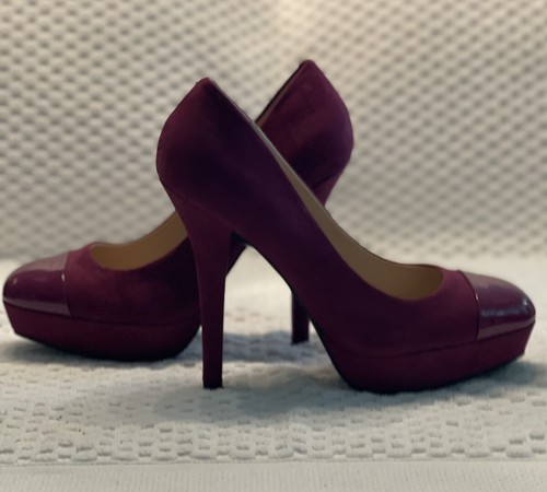 GUESS TACCO PLATFORM MAGENTA PELLE SCAMOSCIATA/PATENA PUNTA TONDA MISURA 7M - Foto 10 di 12