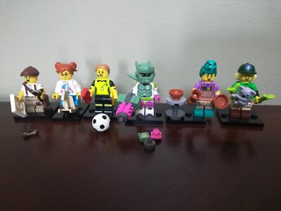 6 Lego CMF series 24 Minifigures Robot Warrior Potter Referee NewsPaper Kid +++