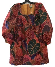 Farm Rio Hidden Animals Multicolor Print & Mini Length Fleece Dress M Reg $215