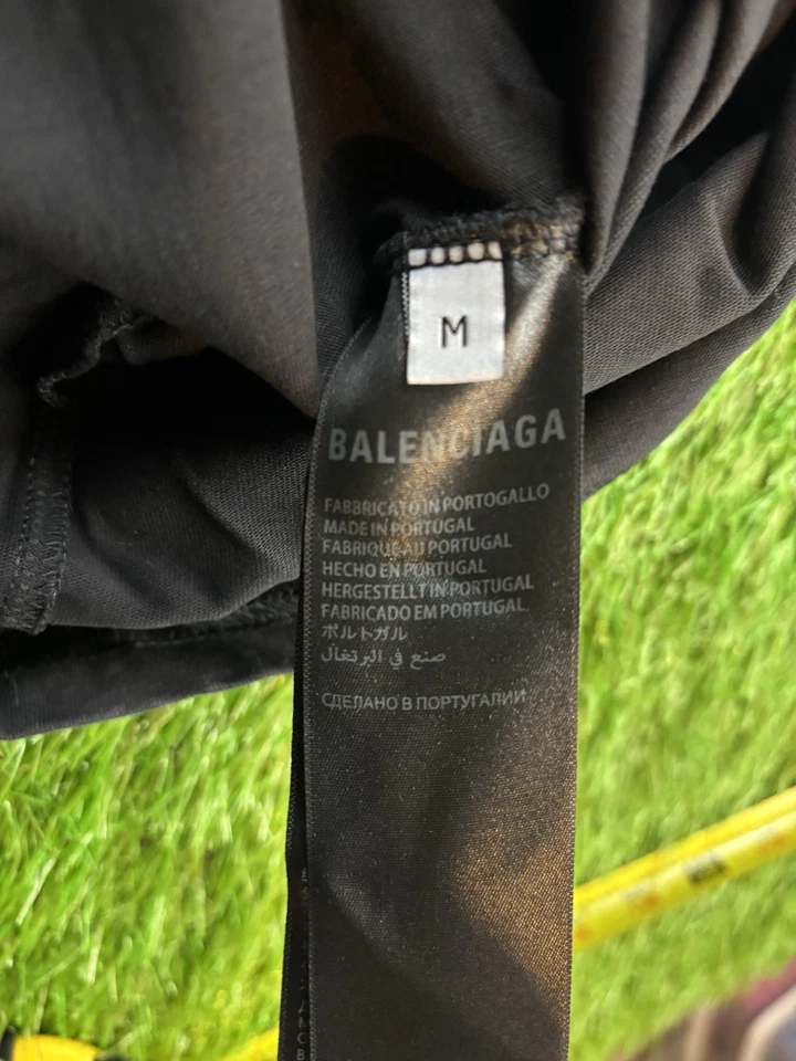 Balenciaga Paris Crest Logo T Shirt Washed Black Portugal Size M 40 Rue de Sevre - Image 4 of 4