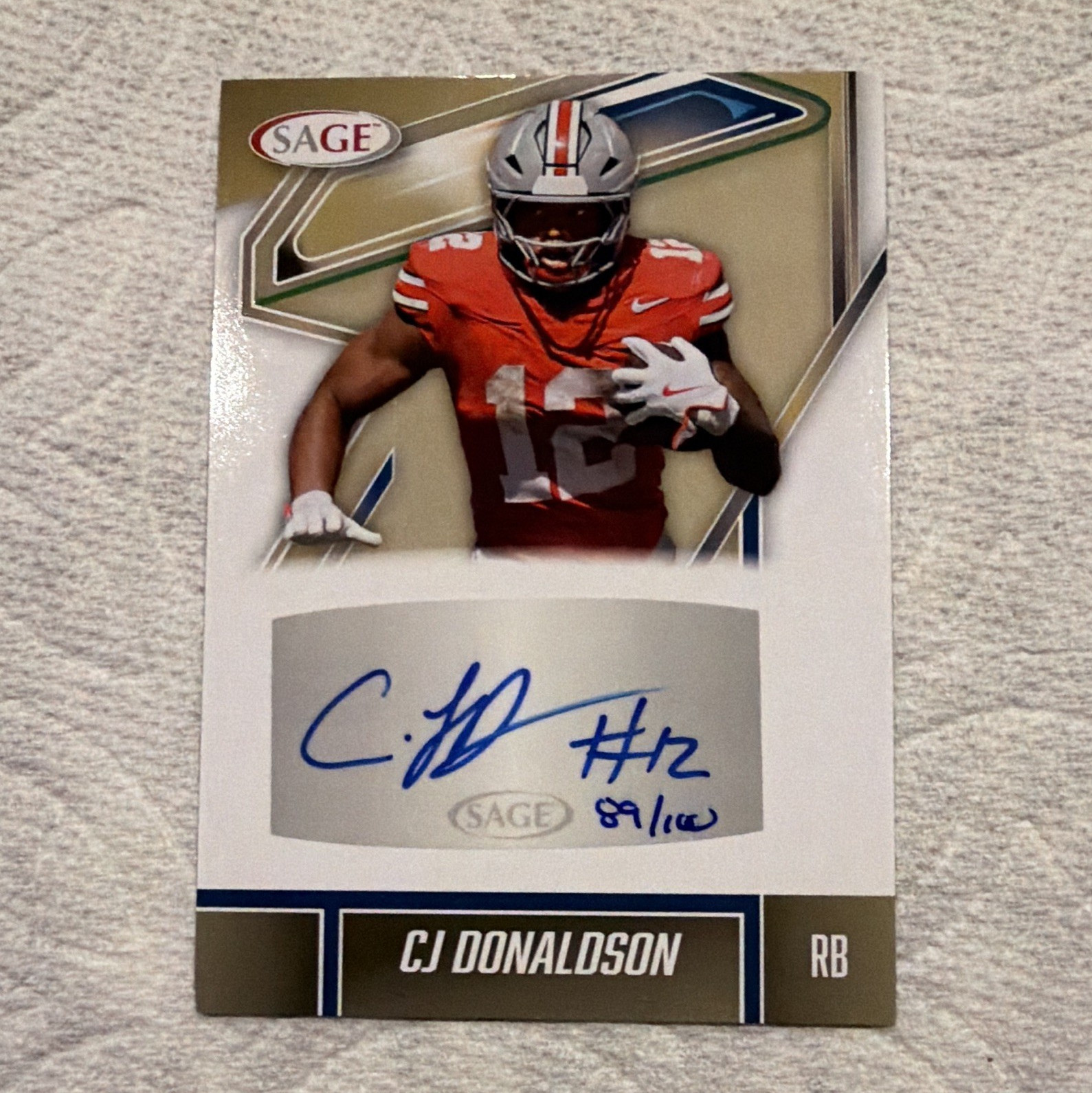 SAGE 2026 Low Series Autographs CJ Donaldson Jr. Ohio State #A-CJD2 /100