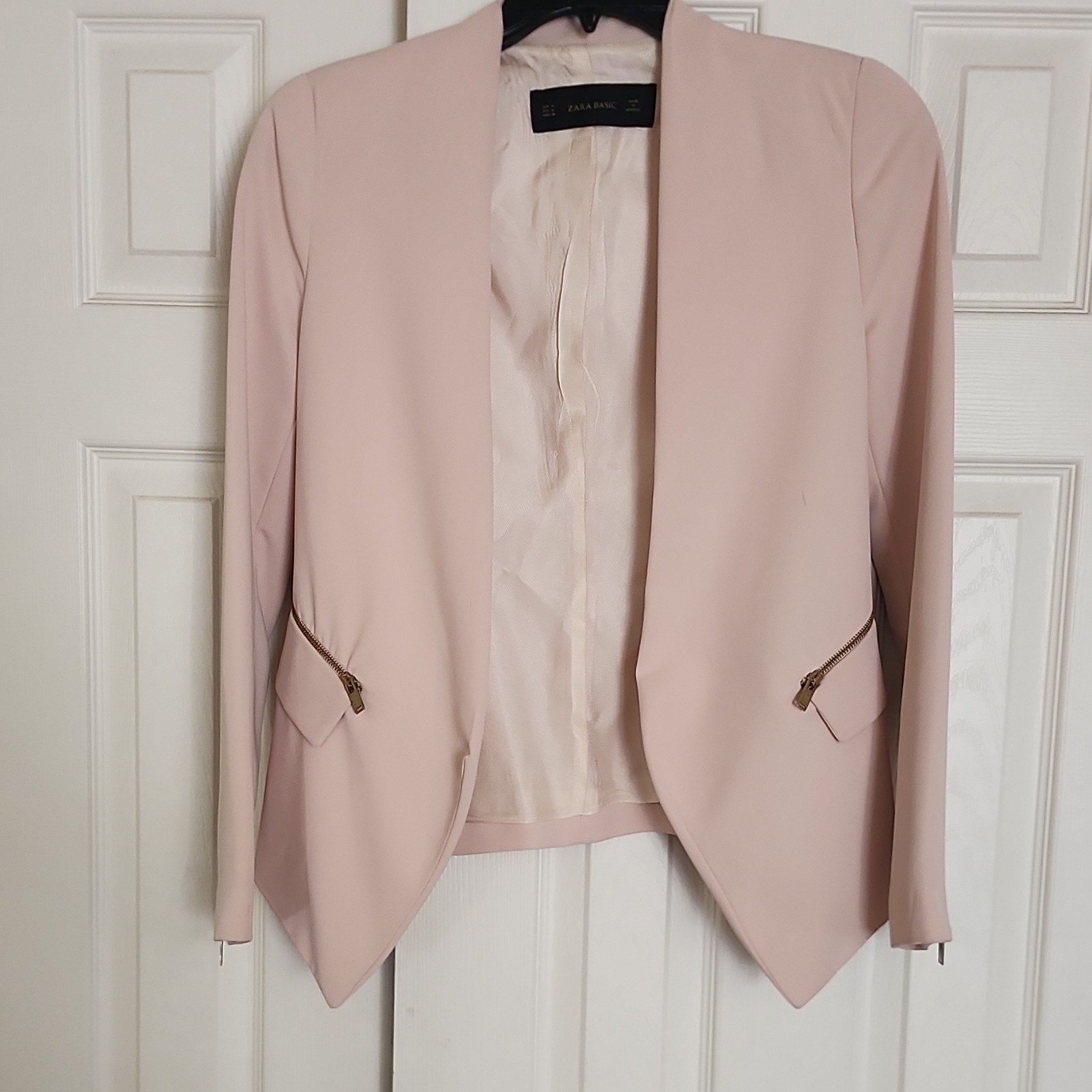 ZARA BASIC Light Pink Blazer Regular Long Sleeve … - image 1