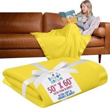 Baby Morgan Thermal Waffle Weave Blanket Nylon Satin Trim 50x60" Adult Throw
