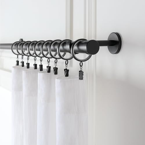 Cambria® Designer Series – 18 Anelli Per Tenda Easy Glide In Metallo Con Inserti In Nylon, Diametro 3,5 Cm, Finitura Nero Stagionato - 6