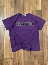Vintage 80s 90s Spalding Center Logo Purple T-Shirt Sz M Single Stitch USA Made