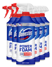 Domestos Power Foam Arctic Fresh Toilet & Bathroom Sprays 450ml - Pack of 6 7.40 per litre
