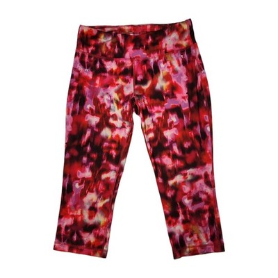 Danskin Now women S 4-6 Fitted capri leggings with a pink black abstract tie-dye