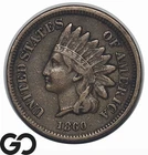 1860 Indian Head Cent Penny, Pointed Bust