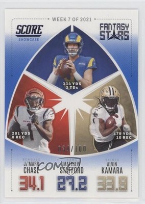 2022 Score Fantasy Stars Showcase 34/100 Alvin Kamara Ja'Marr Chase #FS7 u6m