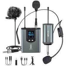 Wireless Microphone System with Headset/Lavalier Mic