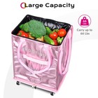 Byootique 16" Rolling Tote Bag Grocery Bag on Wheels Shopping Trolley BubbleRush — photo 2