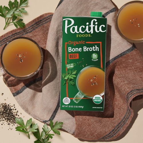 Pacific Foods Brodo di Osso di Manzo Biologico 32 Oz Confezione da 12 Senza Glutine Keto Friendly - Foto 6 di 6